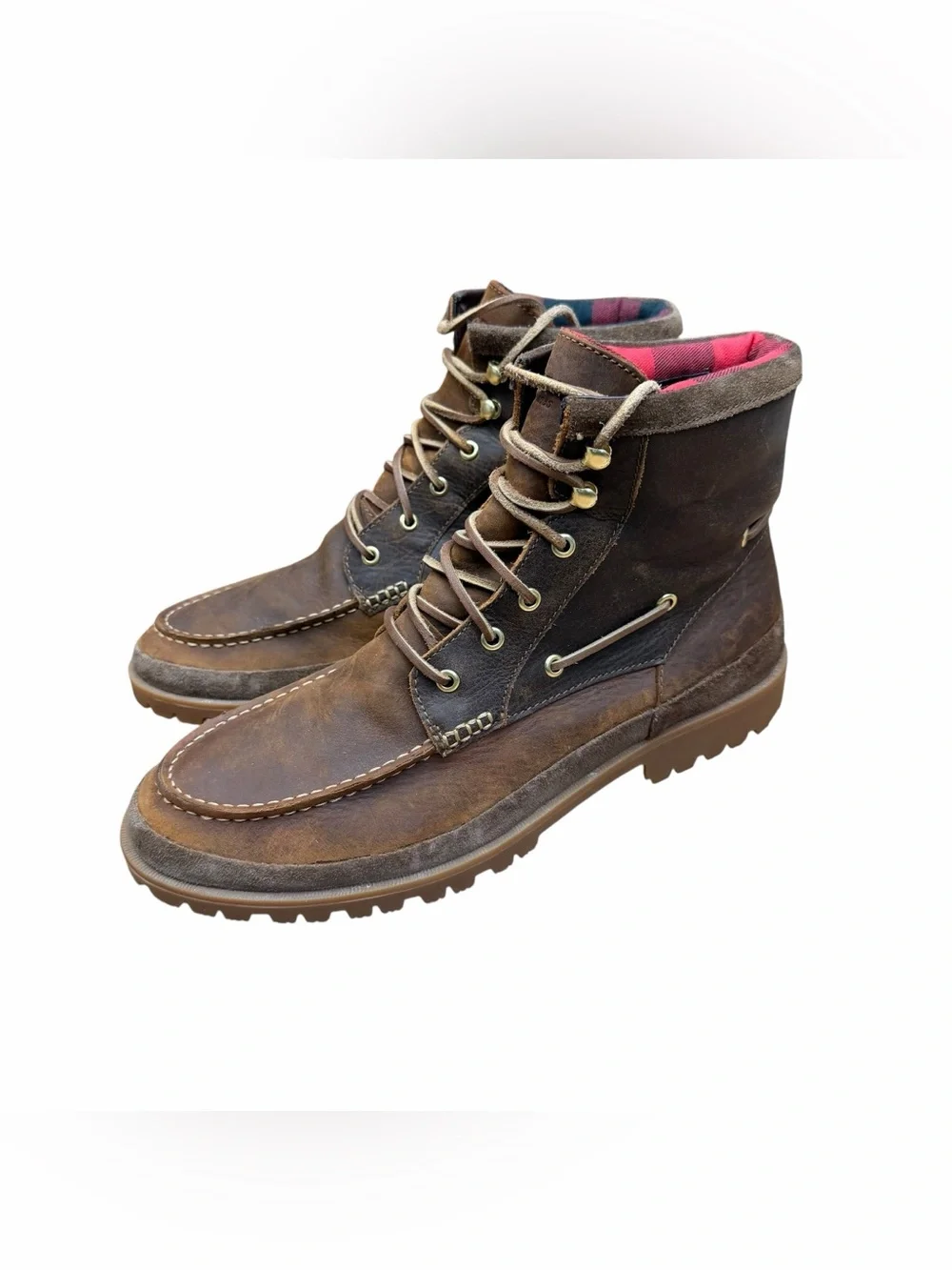 Sperry AO Lug Boots Leather Men size 11.5 Brown Waterproof chelsea ankle work 6